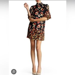 Aryn K. 100% Silk Floral Mini Dress Size M